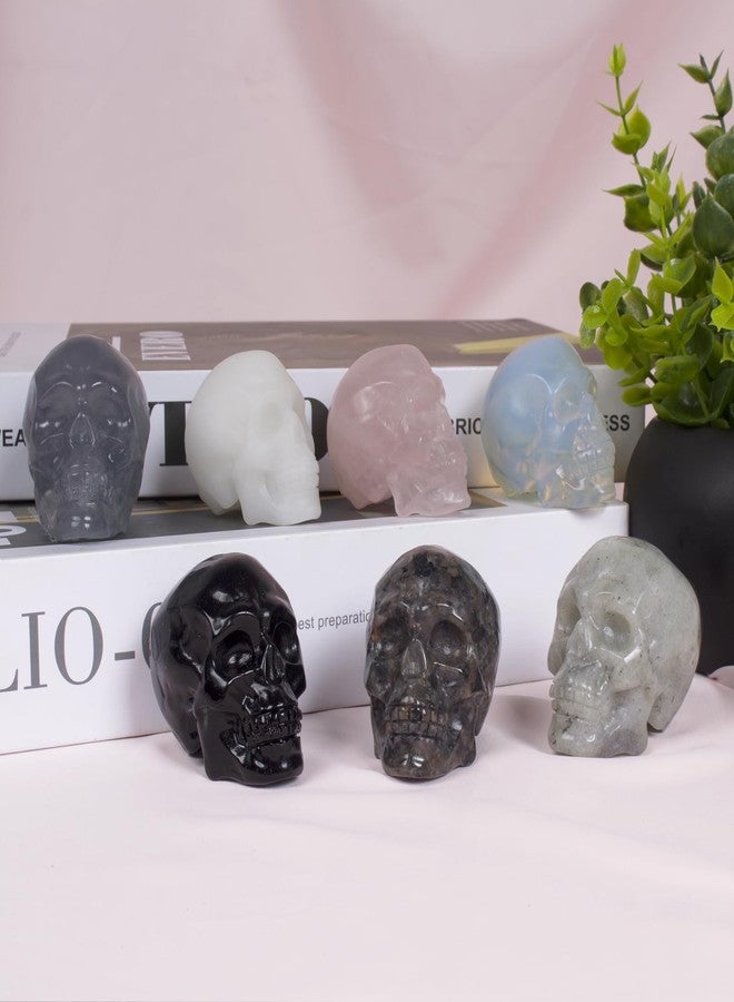 Ytbeoxk 2inch Black Obsidian Crystal Carved Skull Statue Spiritual Decor Skull Bathroom Decor Bathroom Decor Home Office Decoration Hand Carved Gemstone Reiki Healing for Woman Gift. - Image 4